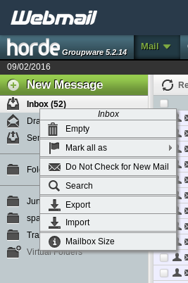 Email Export - Horde Folder Menu|267x402